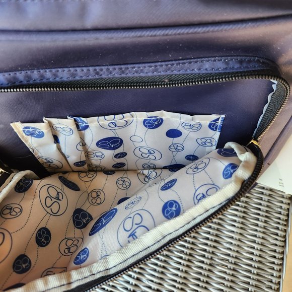 SAMANTHA BROWN ~ Lightweight Crossbody Bag Croco Trim with RFID ~ NAVY ~ NWT - Picture 5 of 7